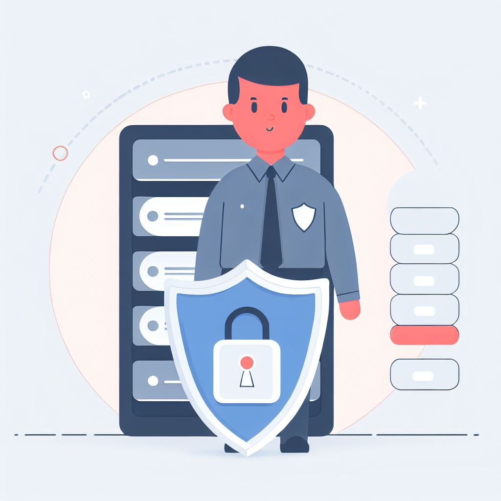 man protecting data データを保護する男性